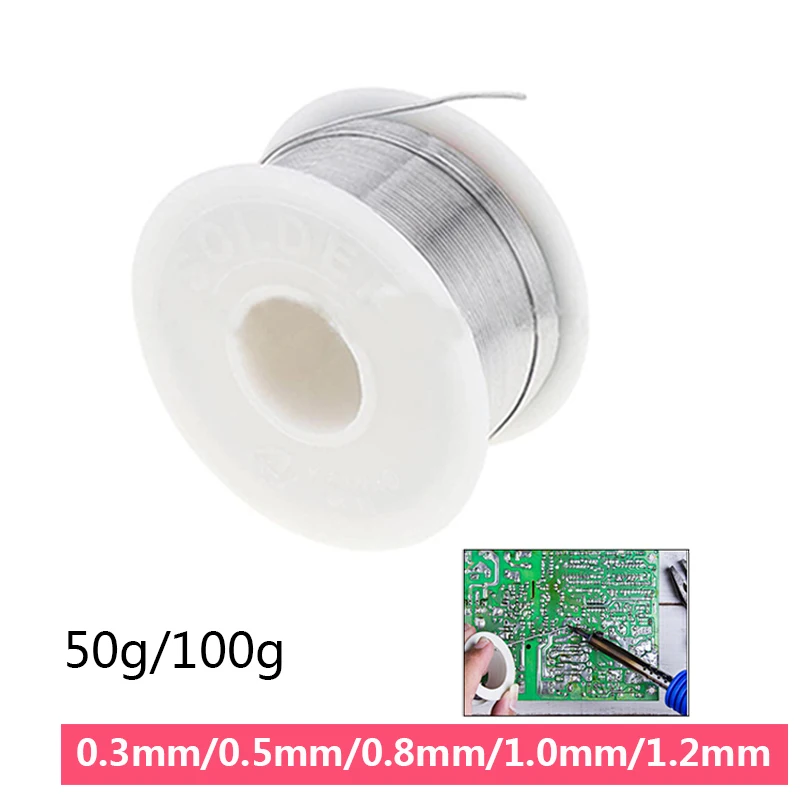 

soldering wire 50/100g 0.3/0.5/0.8/1.0/1.2mm Tin Wire Melt Rosin Core Solder Soldering Wire Roll No-clean FLUX 2.0% BGA Welding