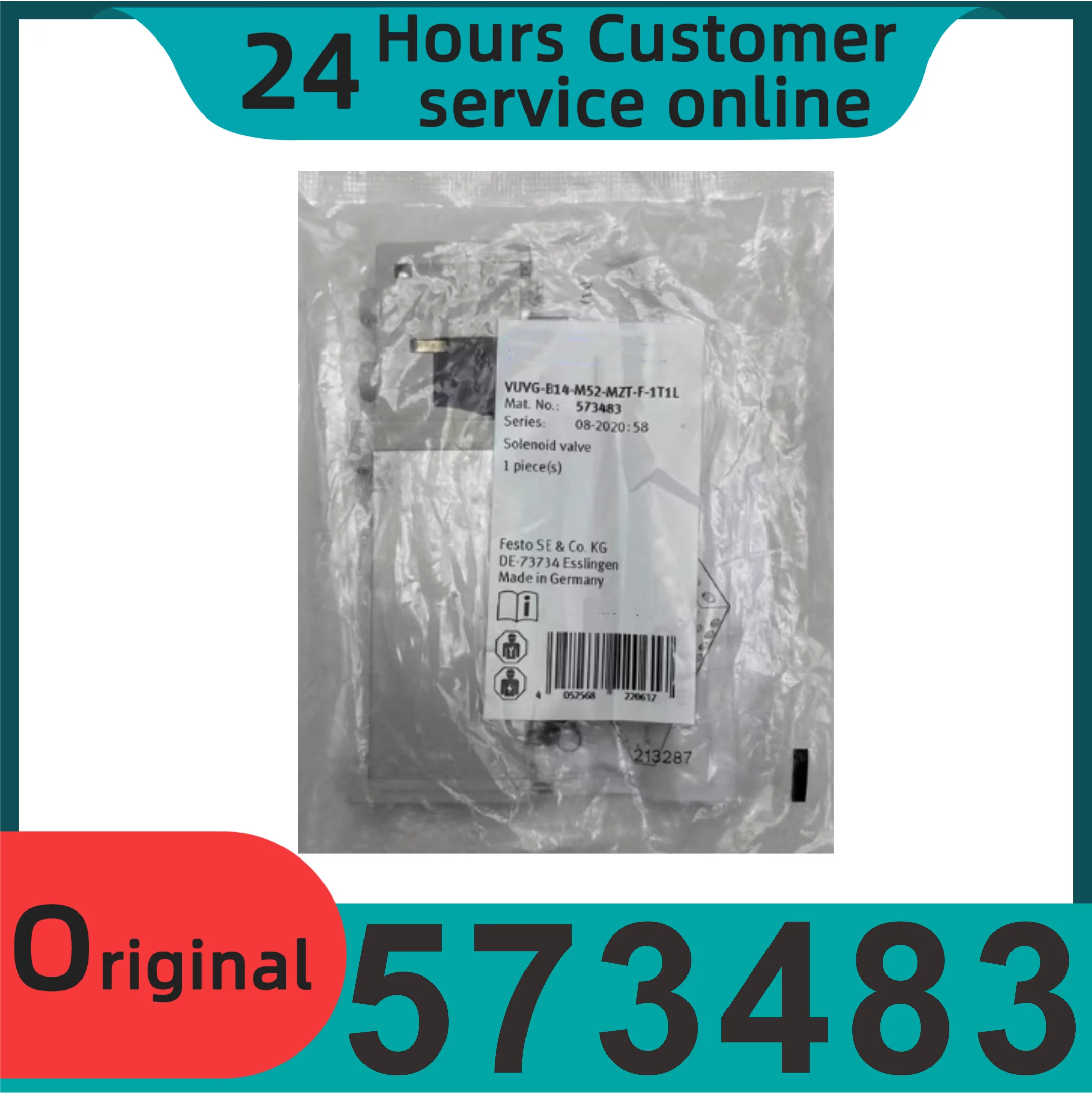 

Brand new original solenoid valve VUVG-B14-M52-MZT-F1T1L 573483 plate valve