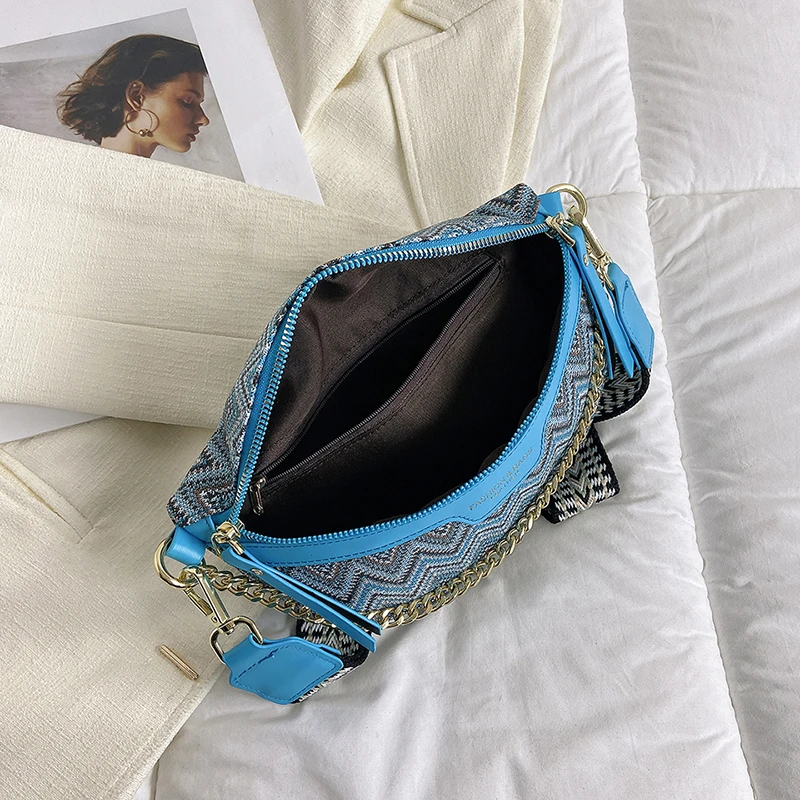 Ethnic Style Waist Bag Embroidery Handbag Purse Pu Leather Fanny Pack For Women Boho Beach Crossbody Chest Bag Banana Belt Bags