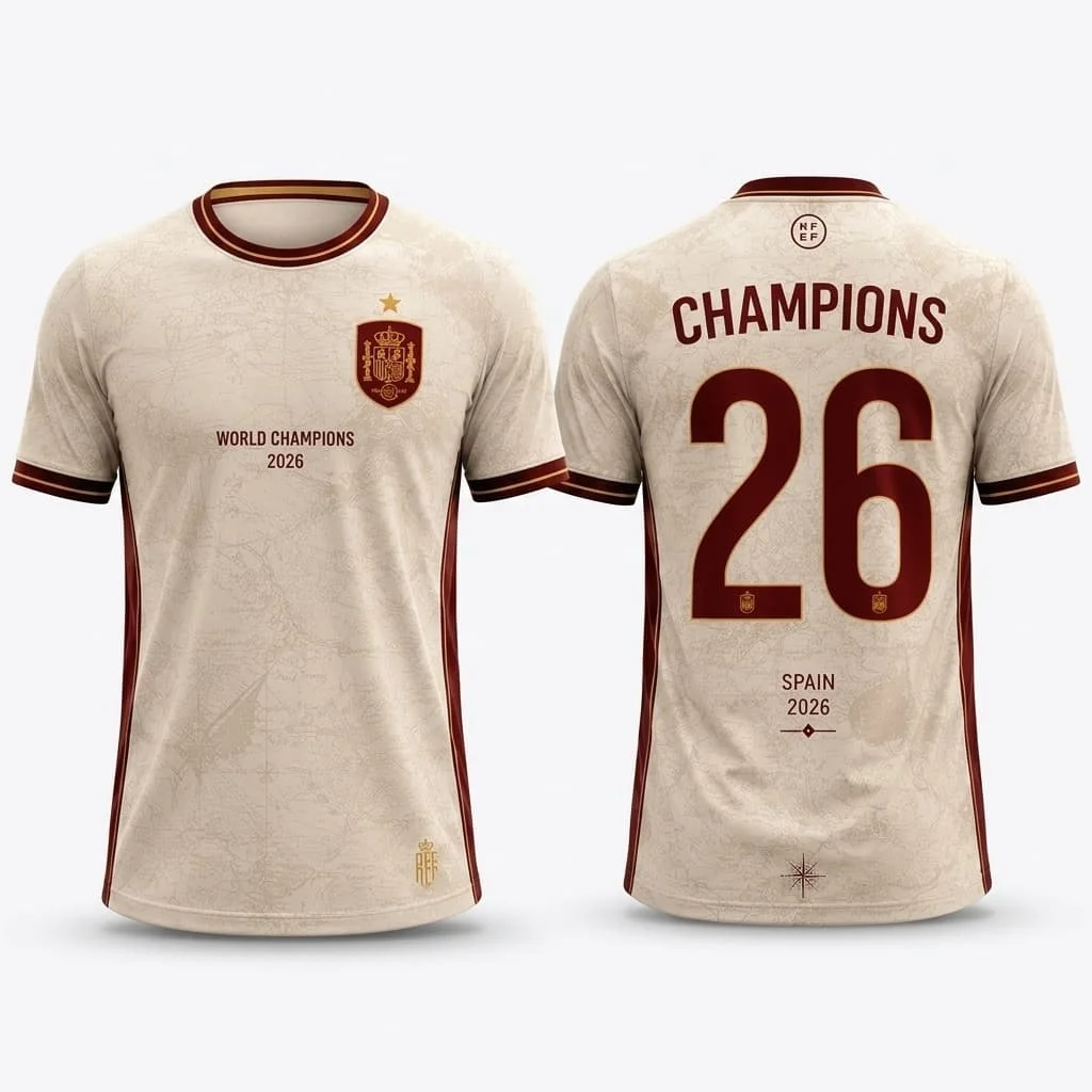 Spanien 2026 Weltmeister Yamal Fußballtrikot Herren Damen Sommer Sport T-Shirt Atmungsaktiv Schnelltrocknend Streetwear Kleidung – Detail 2