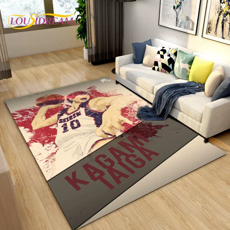 Kuroko\'s Basketball Anime Cartoon Area Rug,Carpet Rug for Living Room Bedroom Sofa Doormat Decoration, Kids  Non-slip Floor Mat