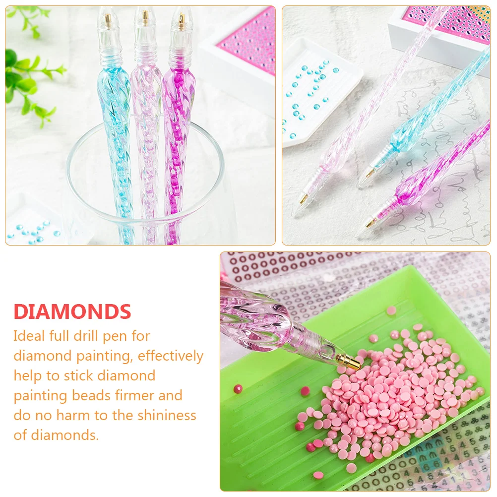 

3pcs Crystal Transparent Glue Clay Diamond Drawing Drill Pens Stitch Tool Set DIY Crafts Full Drill Pen Art Projects