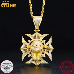 TUHE Unisex High Quality Jesus D VVS Moissanite Hip Hop Pendant For Men's Real 925 Silver Iced Out Hip Hop Jewelry Gifts