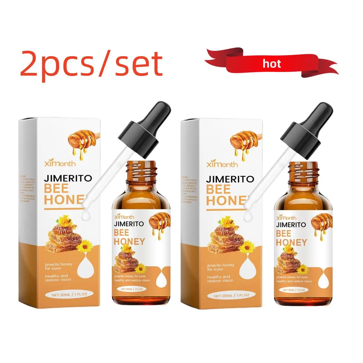 

2pcs Honey Eye Drops Dry Eye Symptom Reliever Drop Multi-symptom Eye Care Products For Fatigue Dry Eyes Blurred Vision 30ml