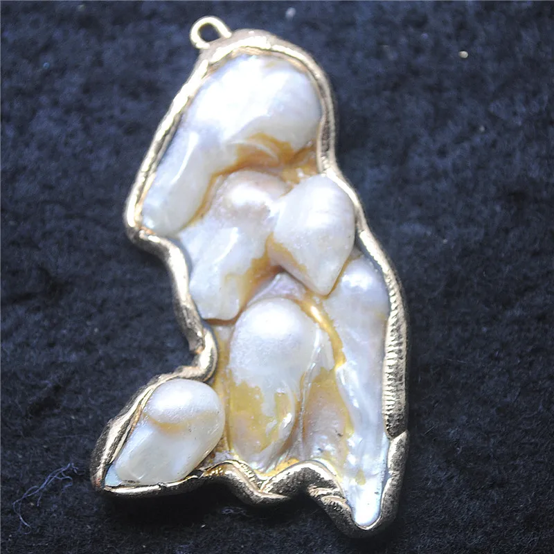 1PC Natural Oyster Shell Pendants With Golden Plated Hot Colors For Women Necklace Making Accessories Faster Shipping