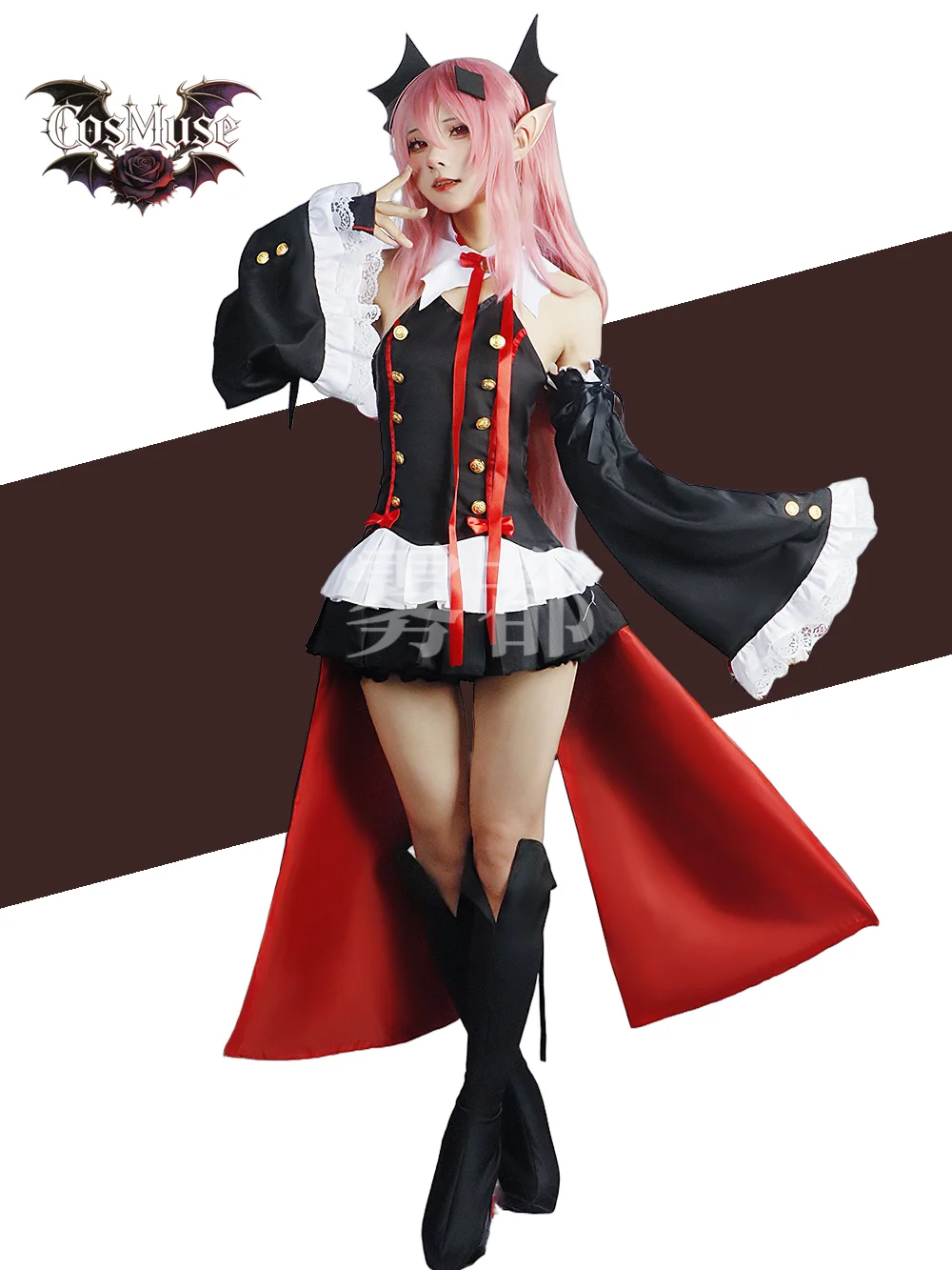 Anime Seraph of the end Krul Tepes Cosplay Vampire Wig Elf Ears Costume For Women Halloween Carnival Party Comic Con