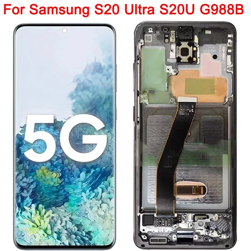 

S20U 5G LCD For Samsung S20 Ultra Display With Frame 6.9 Inch G988B/DS G988B G988F LCD Touch Screen Digitizer