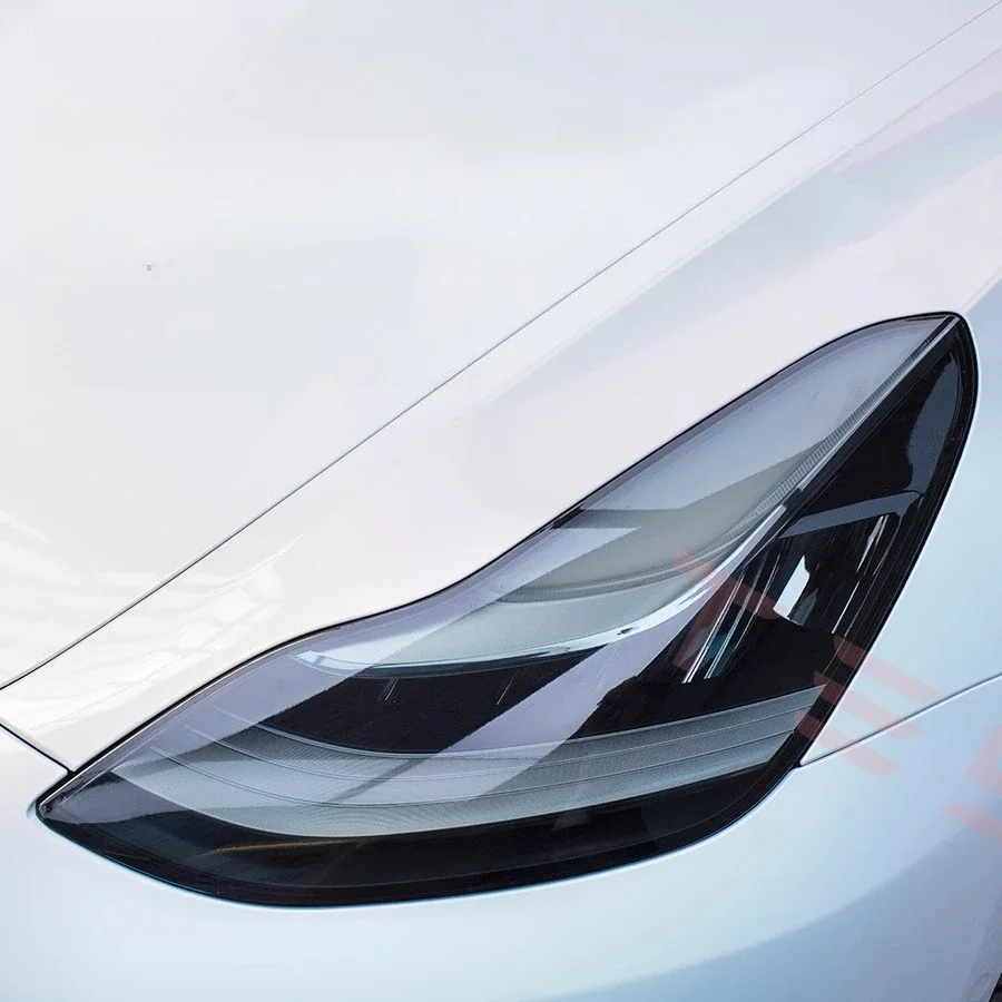 

TPU Light Control Smoked Headlight Decorative Stickers For Tesla Model 3/Y Highland 2019-2023 Car Accessories Modification Tools
