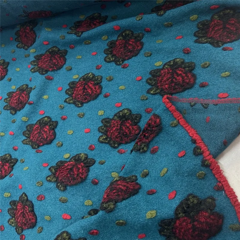 

Fluffy Knitted Cashmere Wool Fabric Woolen Polka Dot Jacquard Fabrics for Diy Sewing Fashion Clothing Cloth By The Meter