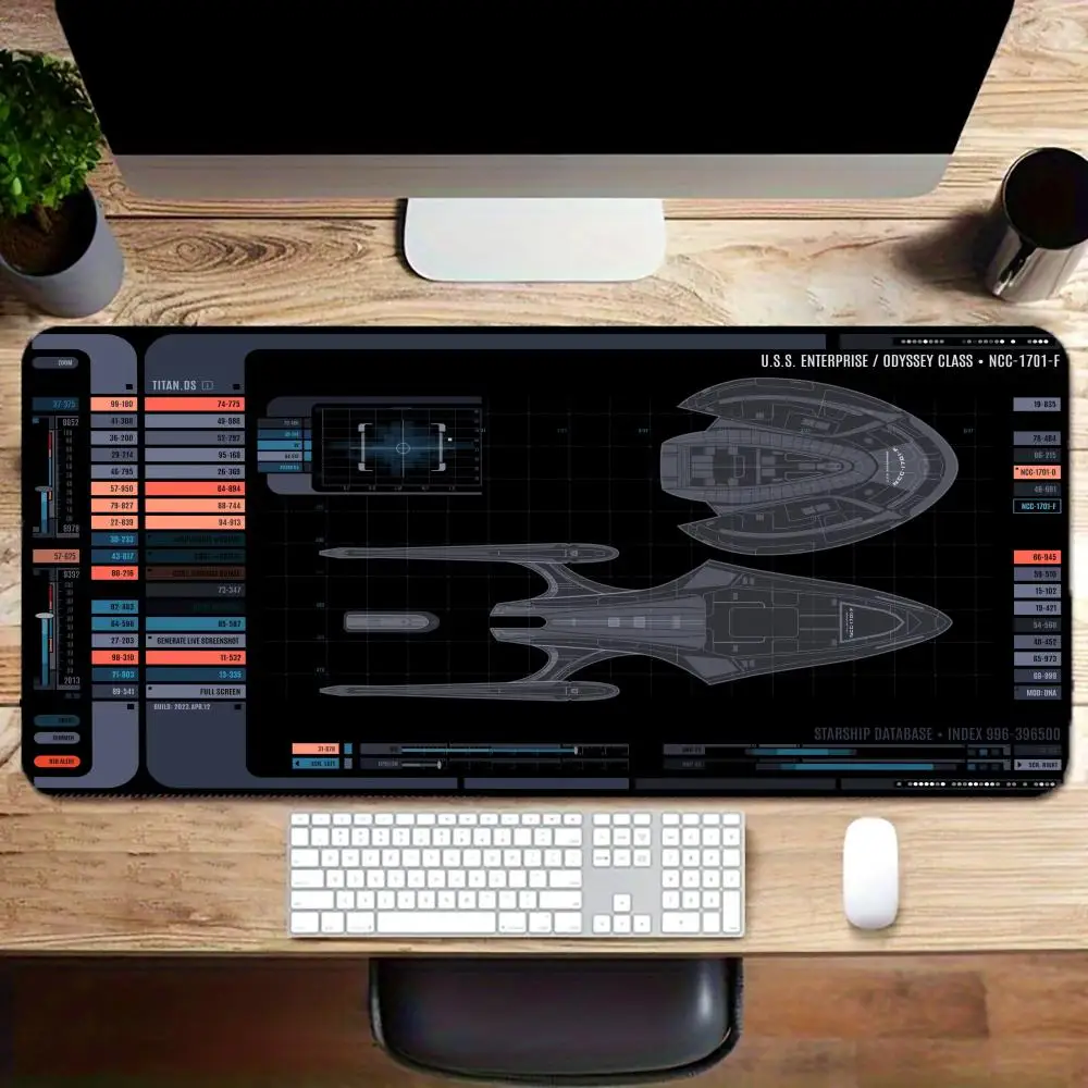 المركبة الفضائية مخطط الوسادة وسادة مكتب كبيرة ماوس الوسادة ألعاب الكمبيوتر خزانة ستار تريك لعبة مكتب الملحقات لوحة المفاتيح أنيمي الموسعة