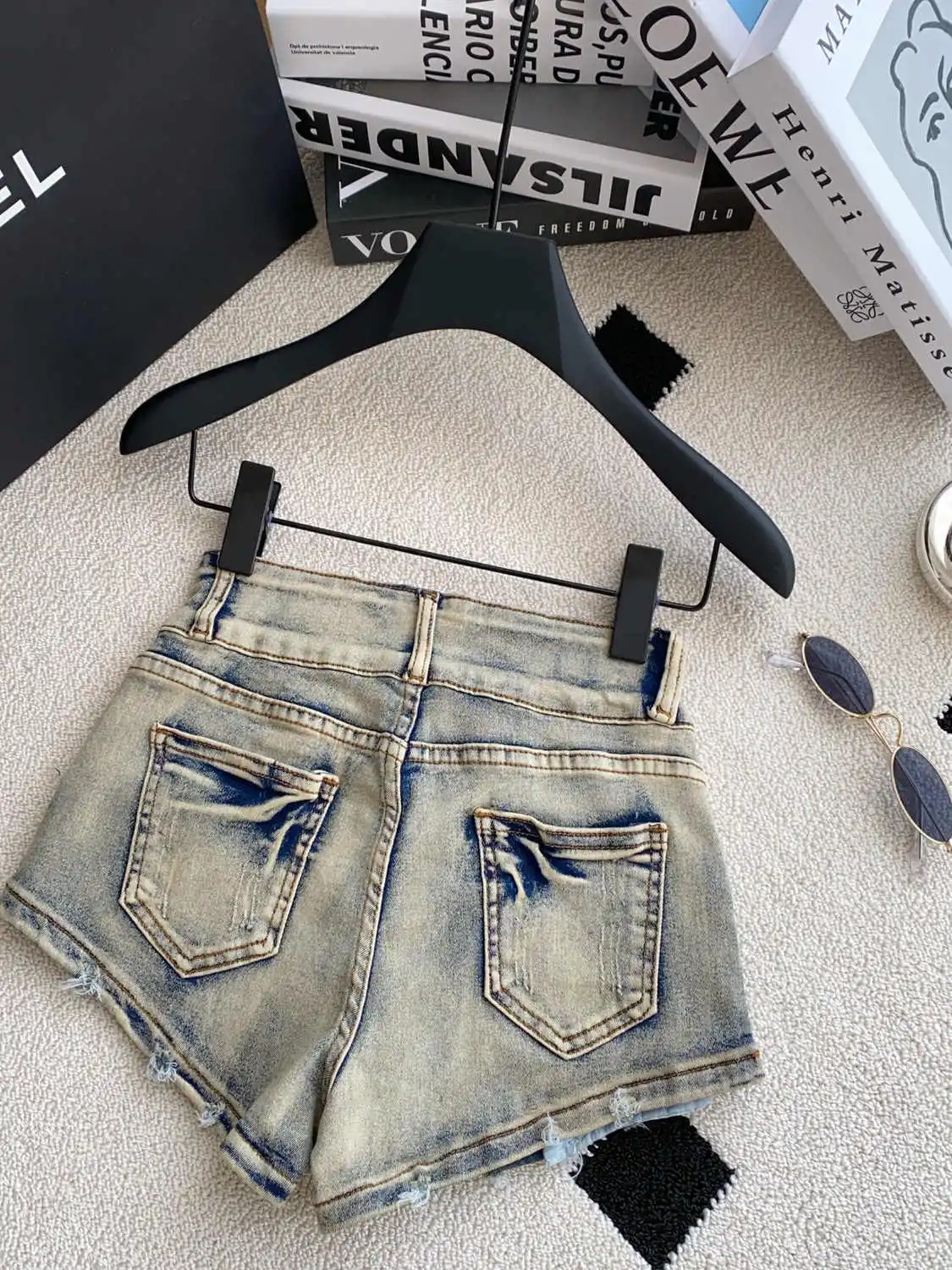 Damskie niebieskie szorty z mikro denimu, niski stan, mini, podarte jeansy, lata 2000, Y2k, Harajuku, vintage, kowbojskie krótkie spodnie, ubrania na lato