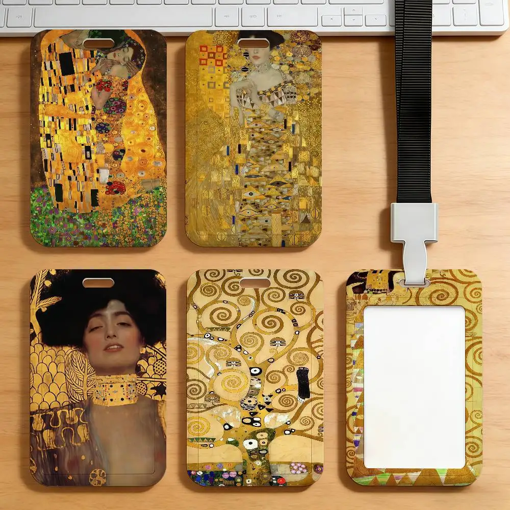 Art Gustav Klimt Kiss Kartenhalter, Arbeitserlaubnis, Zugangskarten für Bus und U-Bahn, Schutzhülle