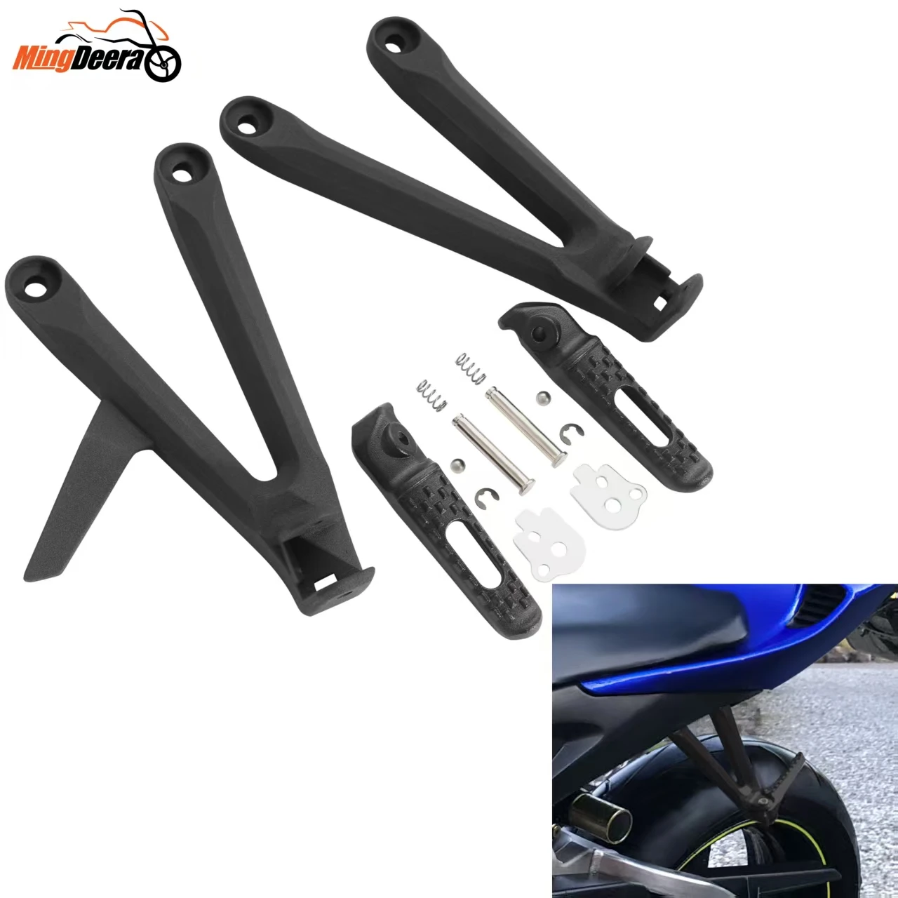 

Rear Passenger Footrest Footpegs Assembly Brackets Fit For Honda CBR600RR 600 RR 2005-2006 F5 Silver Black Matte Black