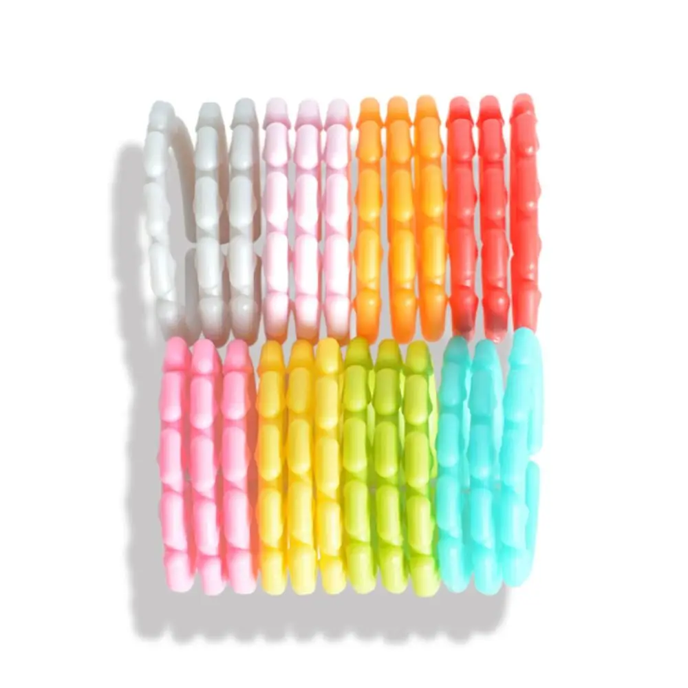 24pcs/set Stroller Plastic Connecting Rings Clip on Food Grade Teething Rings for Babies Early Education Plastic