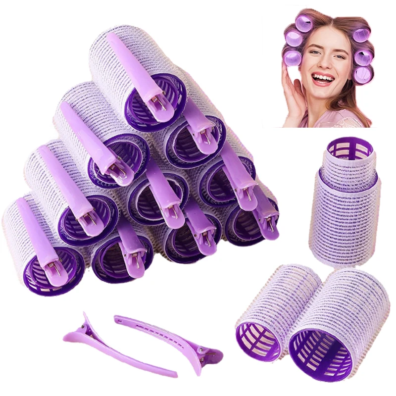 Hair Rollers Self Grip Holding Self-Adhesive Air Bangs Curling Roller Hair Clips Comb DIY Hair Curling Tools