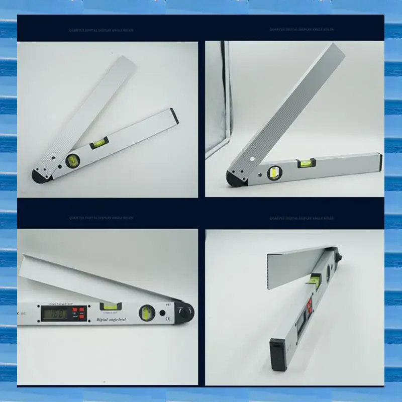 

1 Piece 0-225° Digital Protractor Angle Finder Gauge Meter Silver Aluminum Alloy Horizontal Vertical Angle Level Test Ruler