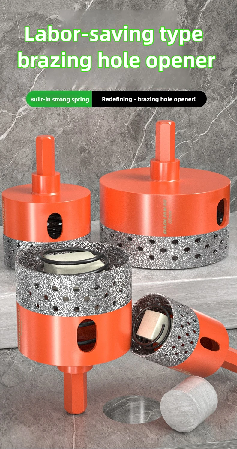 BAOLIAN Automatic Discharge of Waste Material Hole Saw Hexagonal Shank Brazed Dry Ceramic Tile Diamond Drill Bit