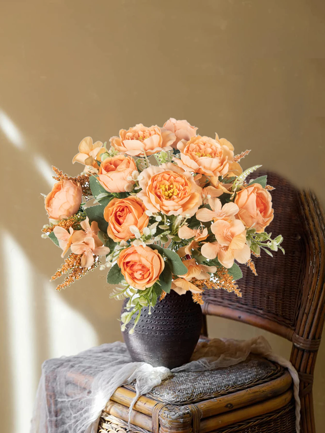 10 Stück Künstliche Blumen aus Seide, Hortensien, Pfingstrosen, Hochzeitskranz, Festival, Heimdekoration, Tischdekoration, Outdoor, Garten, DIY-Geschenk, Requisiten – Detail 1