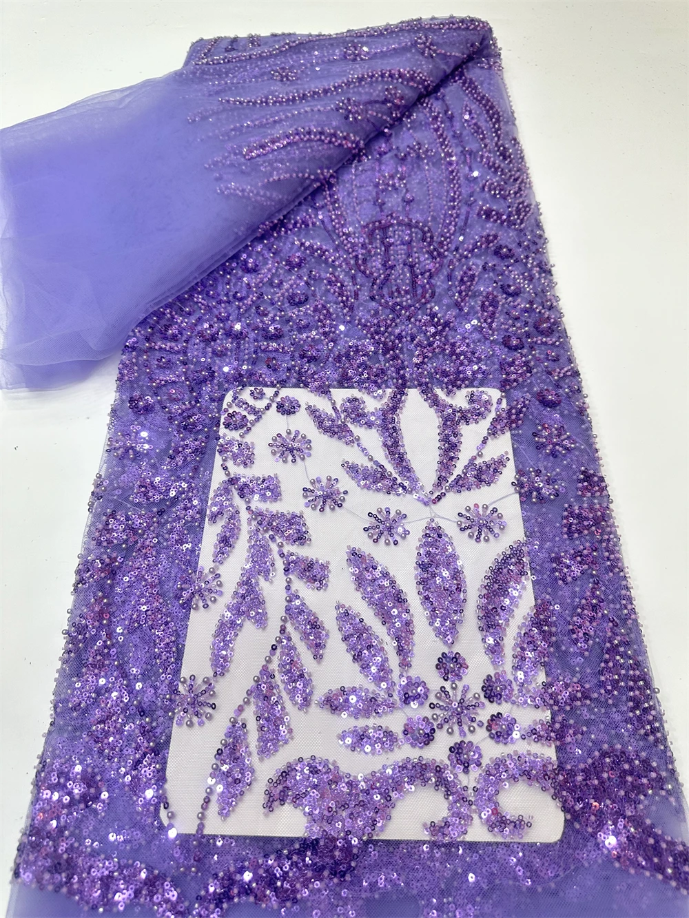 

Luxury African Sequins Beaded Lace Fabric High Quality Nigerian Wedding Bridal Embroidery French Tulle 2026 New Groom Materials