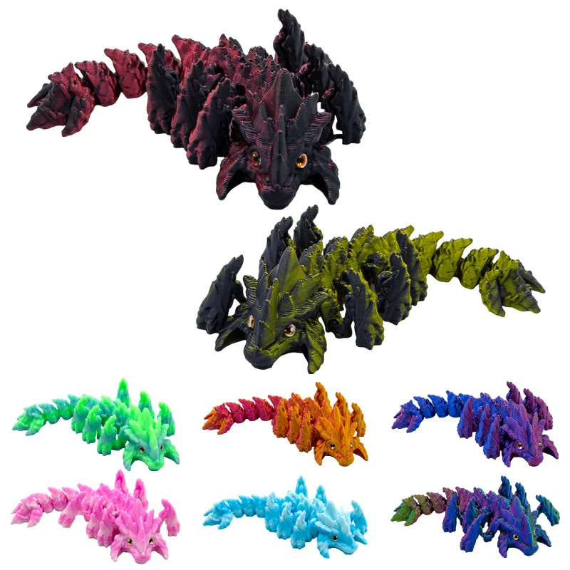 14.5 CM/20 CM Multi-color 3D Afdrukken Ornamenten Met Simulatie Oog Draaibaar Gelede Diermodel Home Office desktop Decor