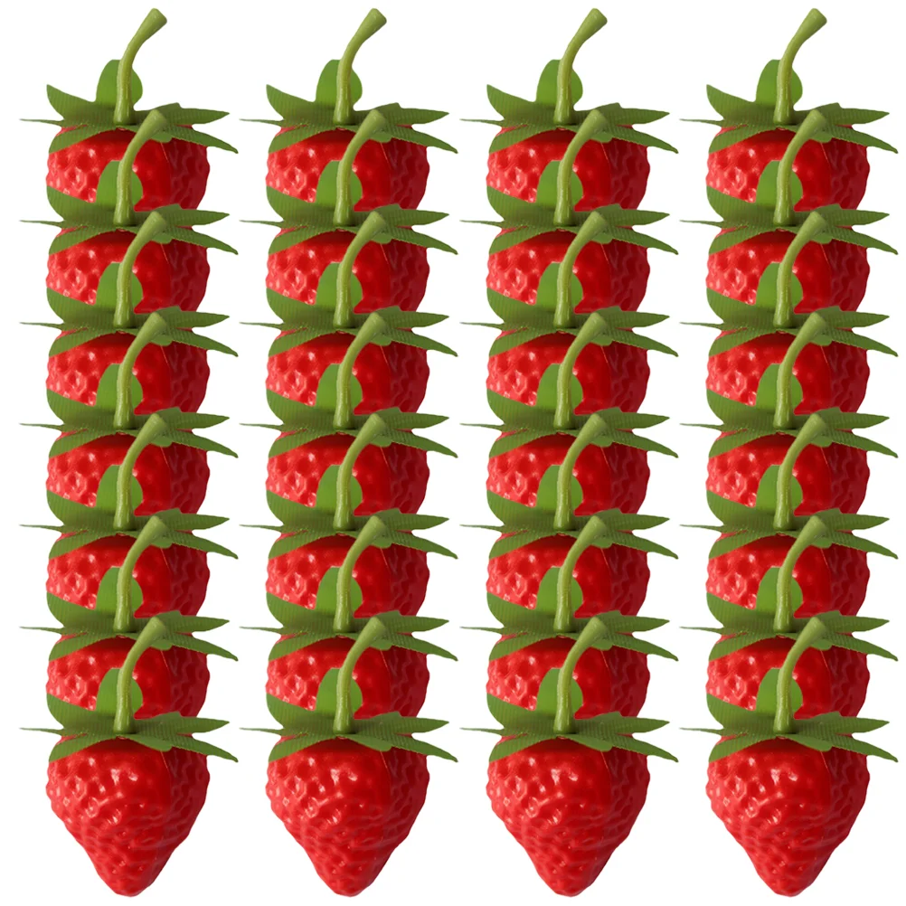 40 Pcs Simulated Strawberry Realistic Strawberries Fake Food Artificial Plastic Models Child Home Decor