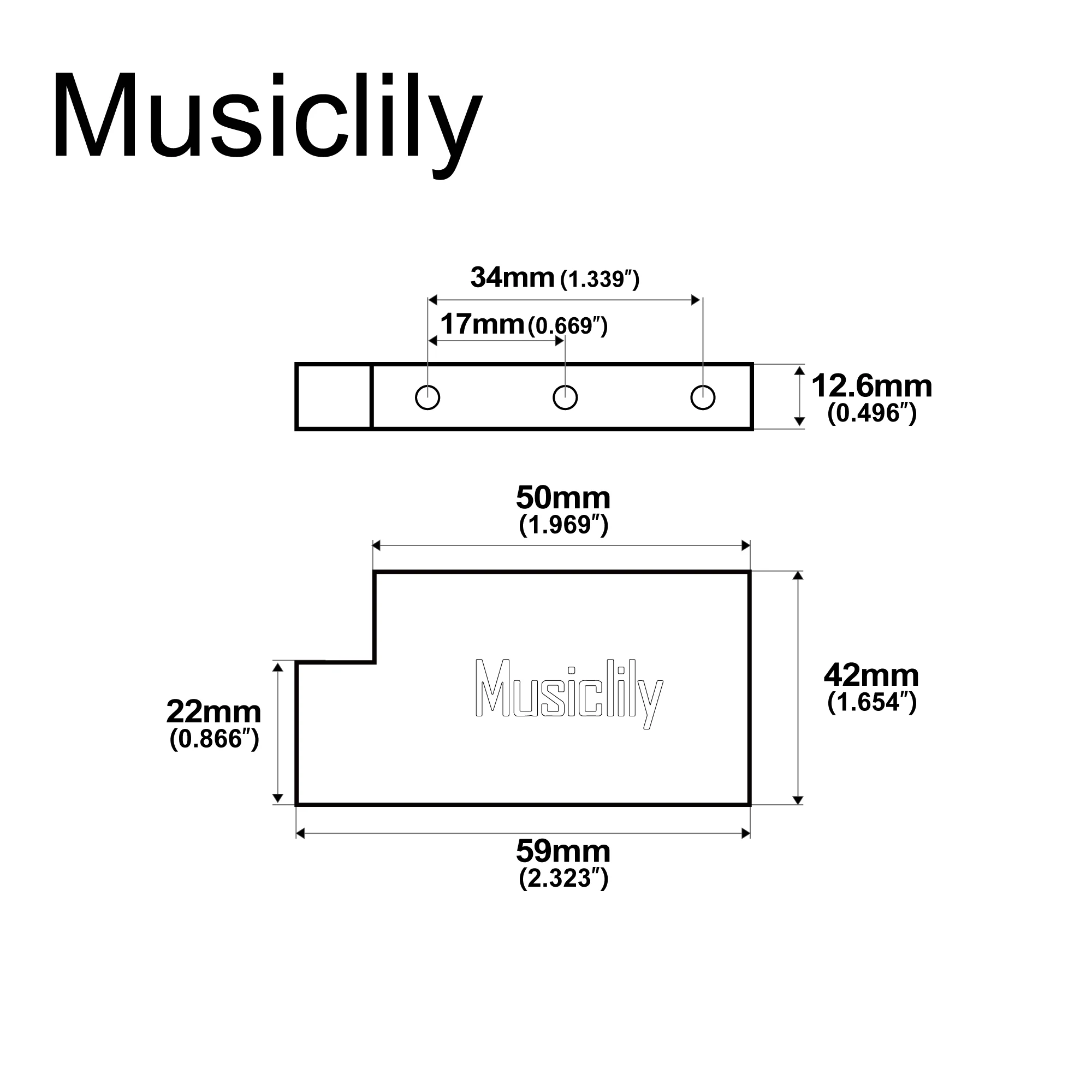 Musiclily Ultra Vollmassiver L-förmiger Tremolo-Block aus Messing/Stahl für E-Gitarren mit Floyd Rose Locking Tremolo-Brücke – Detail 27