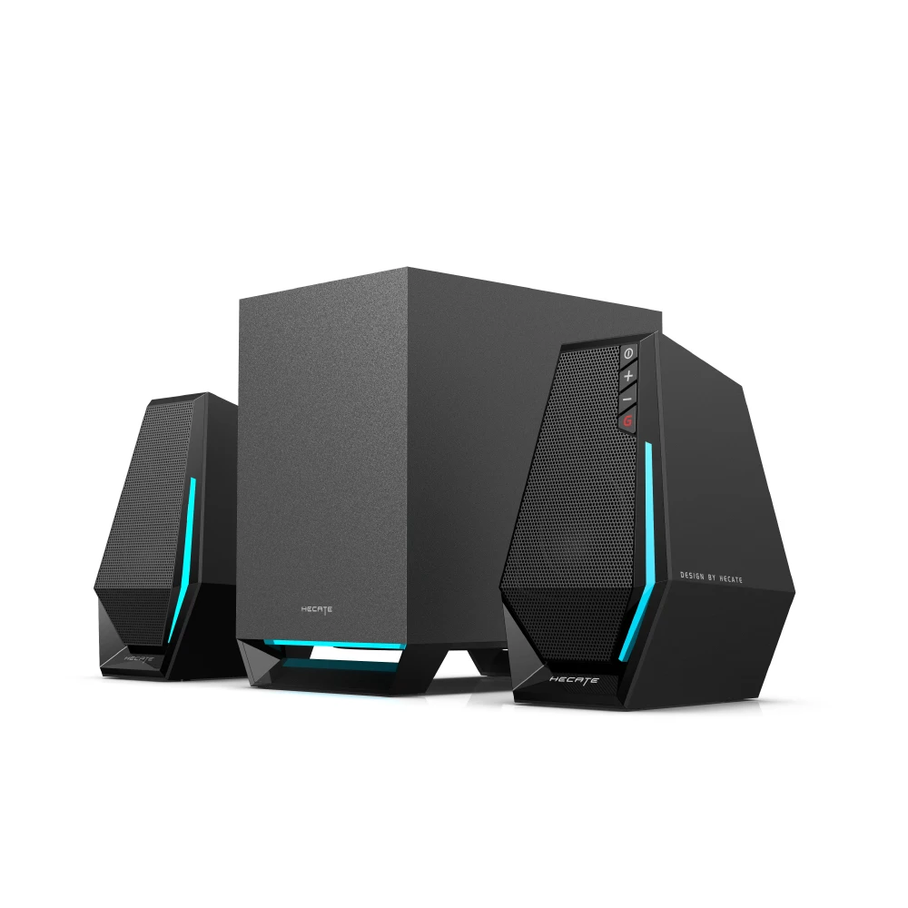 HECATE G1500 MAX 2.1 Gaming-Lautsprecher 60W Spitzenleistung 4-Zoll-Subwoofer RGB Bluetooth 5.3 USB AUX Mehrere Klangmodi für PC Desktop