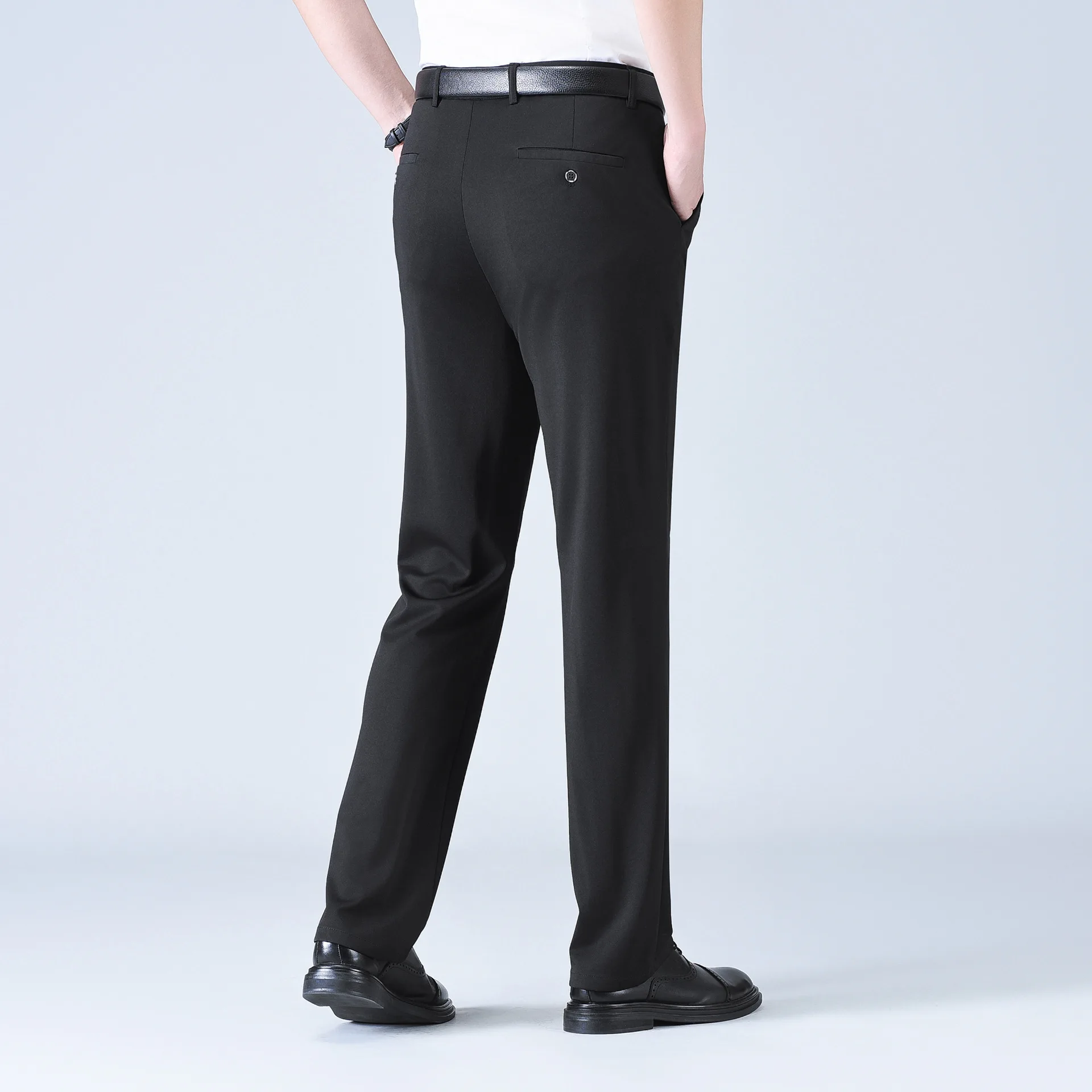 

Мужские простые повседневные прямые брюки высокого качества, большие размеры, осенне-зимние утепленные брюки, мужские серые, черные костюмные брюки