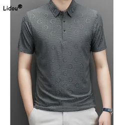 T-shirt à Manches Courtes et Col Polo pour Homme, Vêtement Décontracté et Solide, avec Bouton Épissé, Style Coréen, Assressentiavec Tout, Tendance, Été