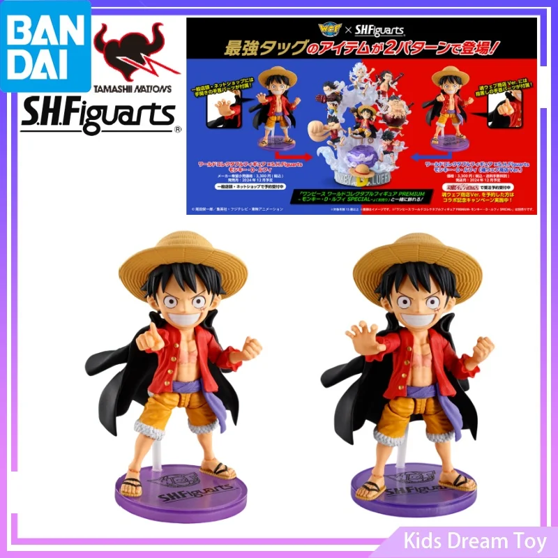 Bandai InStock Original WCF×S.H.Figuarts MONKEY.D.LUFFY Tamashii Web Shop × X (Vér.) Figuras de ação de anime brinquedos colecionáveis para crianças