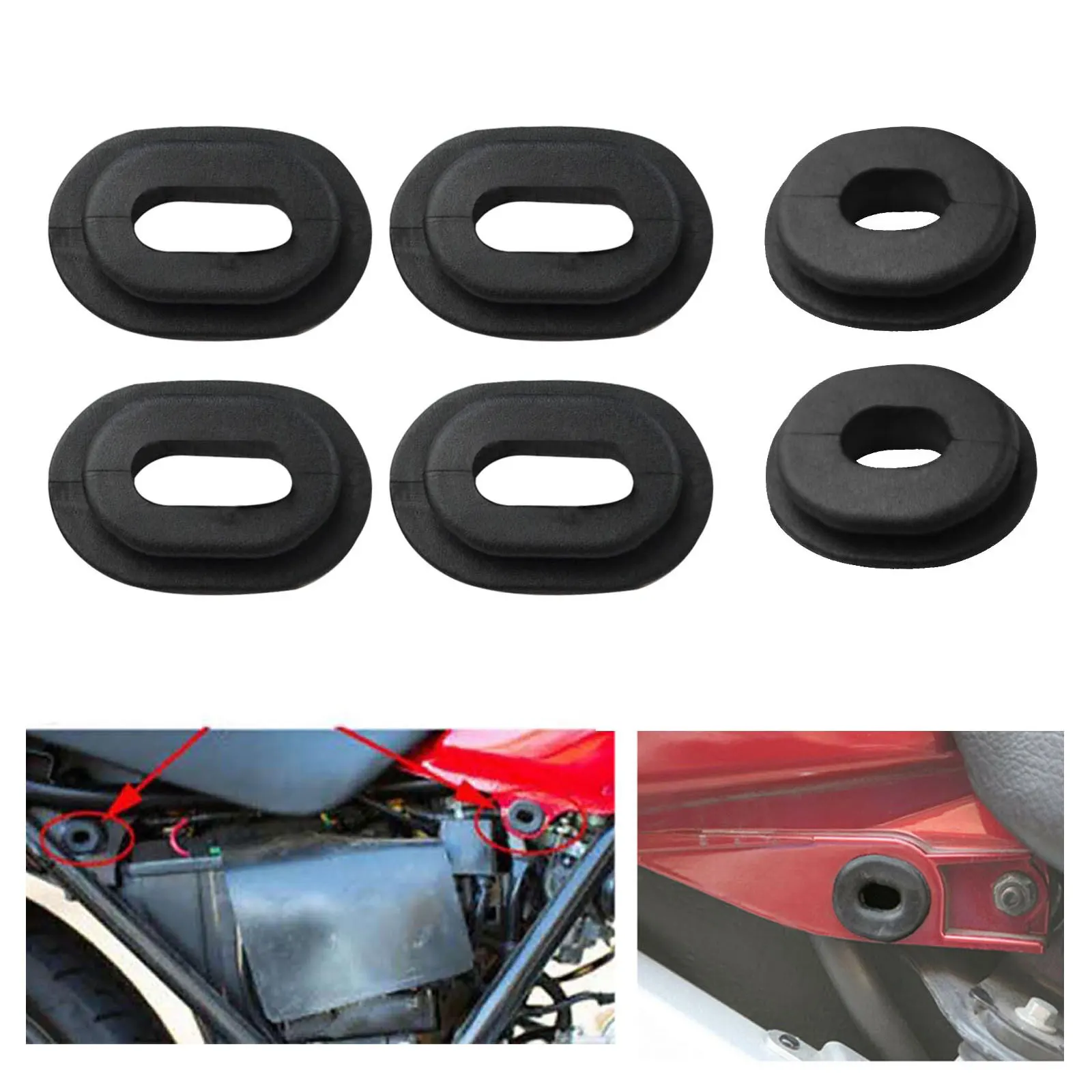 6 Pcs Motorcycle Body Side Cover Rubber Grommet Fairing Washer Bolts Motorcycle Accessories