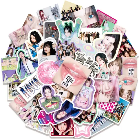 50pcs TWICE This Is for Diy Waterproof Decorative Peripheral Stickers