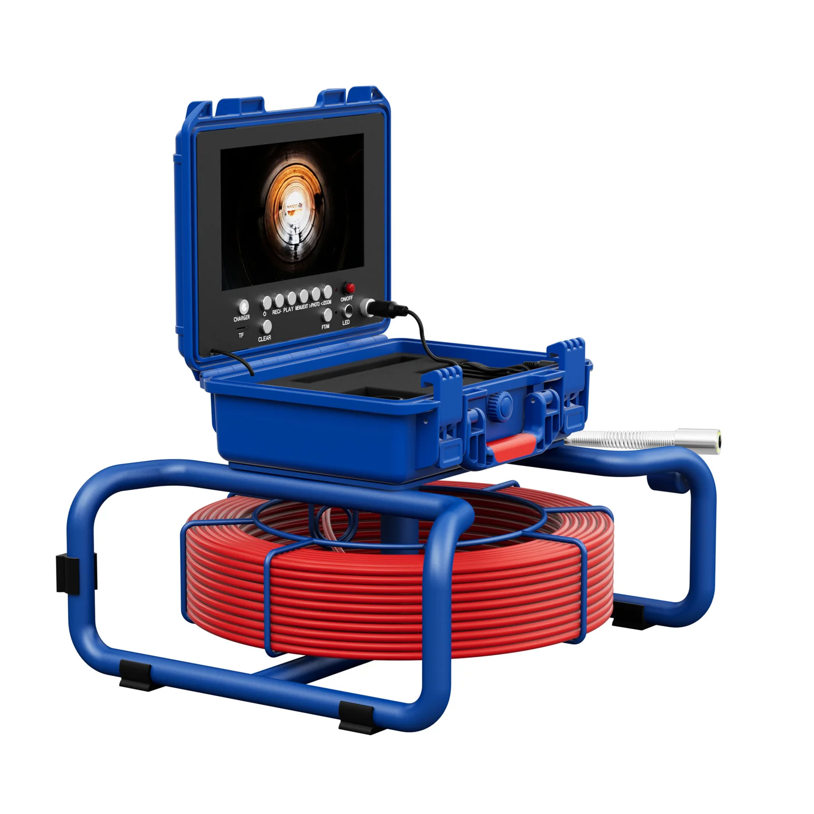 Sewer Pipe Inspection Camera  with Meter Counter and Self-Leveling 512HZ Locator DVR  9 inch  Waterproof Video Endoscope  Camera