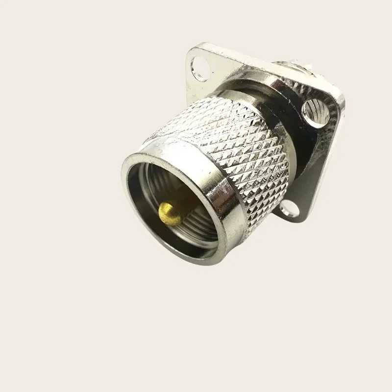 1PCS SO239 PL259 UHF Male to UHF Female RF Connector Square Plate Flange Panel Fixed 4 Hole Adapter for Electronic Components