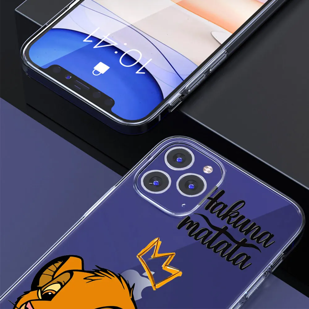 King Lion Case for Apple iPhone 14 12 15 Pro 7 8 Plus 13 Mini XR X XS Max Soft Transparent Silicone Phone Cover Carcasa