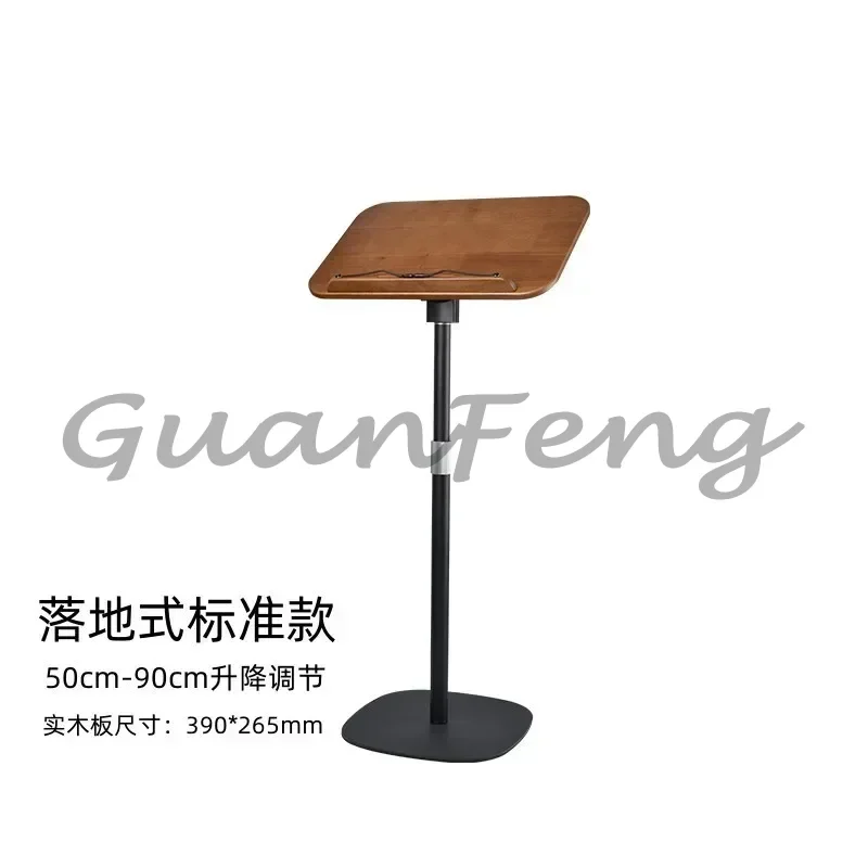 Floor-to-ceiling bookshelf table rack recipe tray with metal stand