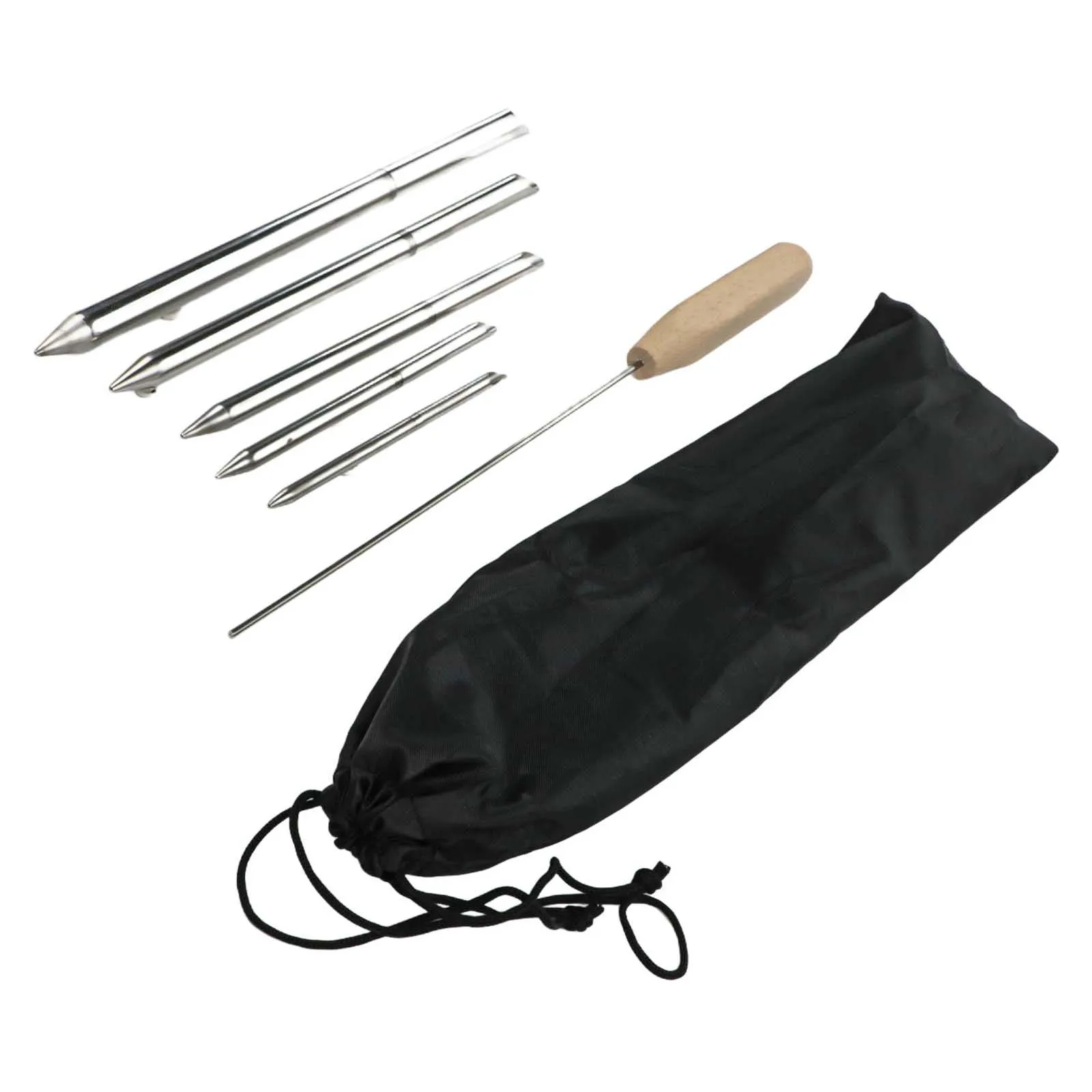 6pcs Rope Splicing Tool Kit Lacing Needle Braiding Tool 5 Size For Fid Weaving Wooden Frame Steel Needle Weaving Tool Accessorie