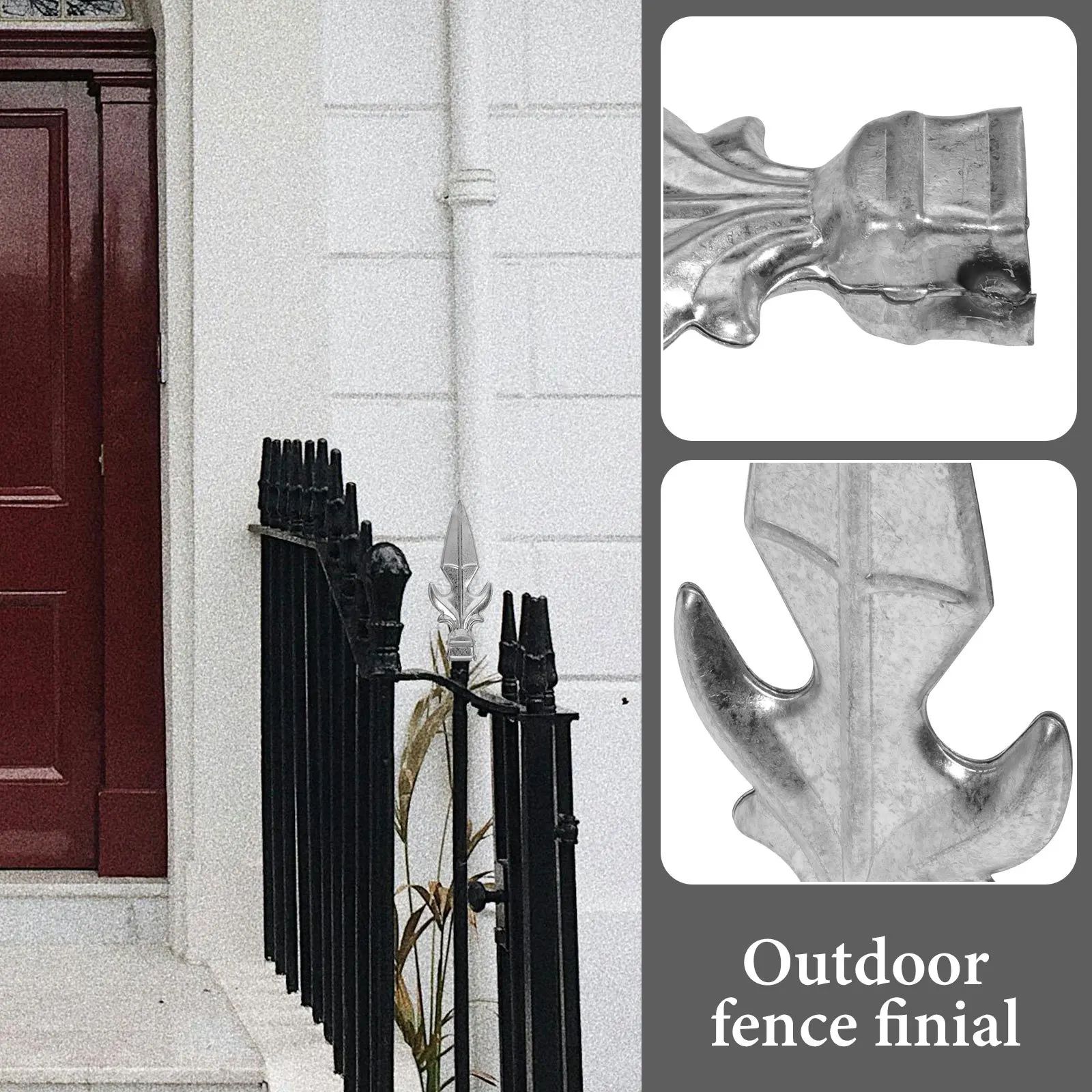 

Iron Fence Finials Decorative Pointed Topper for Gate Fence Handrail Outdoor Security and Aesthetic Enhancement Garden