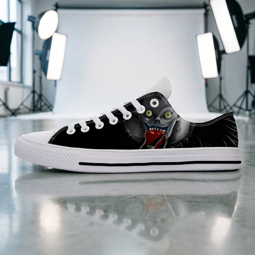 

Demon Ryuk Unisex Trendy Low Top Sneakers Fashion Casual Shoes Street Style Walking Shoes Dark Aesthetic