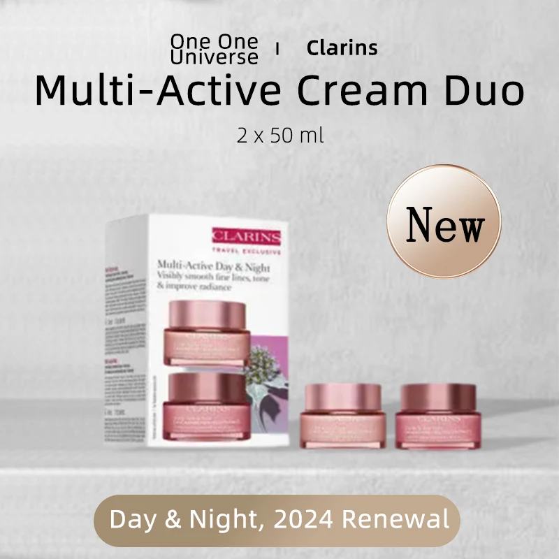 

Clarins Multi-Active Day and Night Face Moisturizer with Niacinamide Bundle (50ml x2) - 2024 Renewal