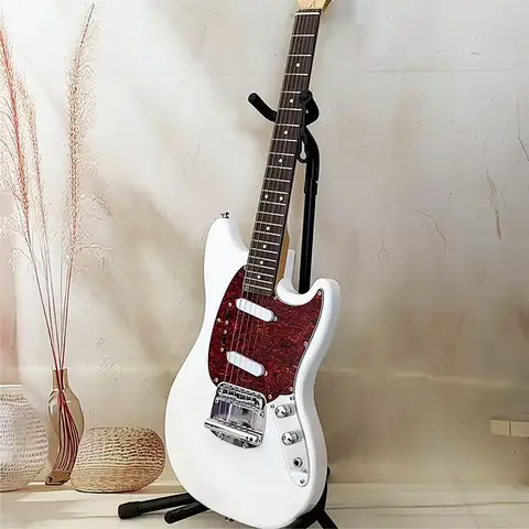 Local Warehouse, Unbranded Electric Guitar, White Version with Red Pickguard, Maple Neck, Single‑Lock Tremolo System, Rock Style, Holiday Gift, Free Shipping