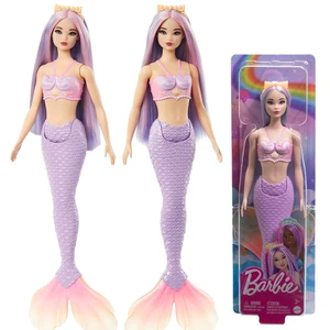 Boneka Putri Duyung Barbie Asli Aksesori Ikat Kepala Rambut Putri Laut Fantasi Merah Muda Mainan untuk Anak Perempuan Cangkang Tubuh Ekor Ikan Lavender 8 barbiee penjualan terbaik - №