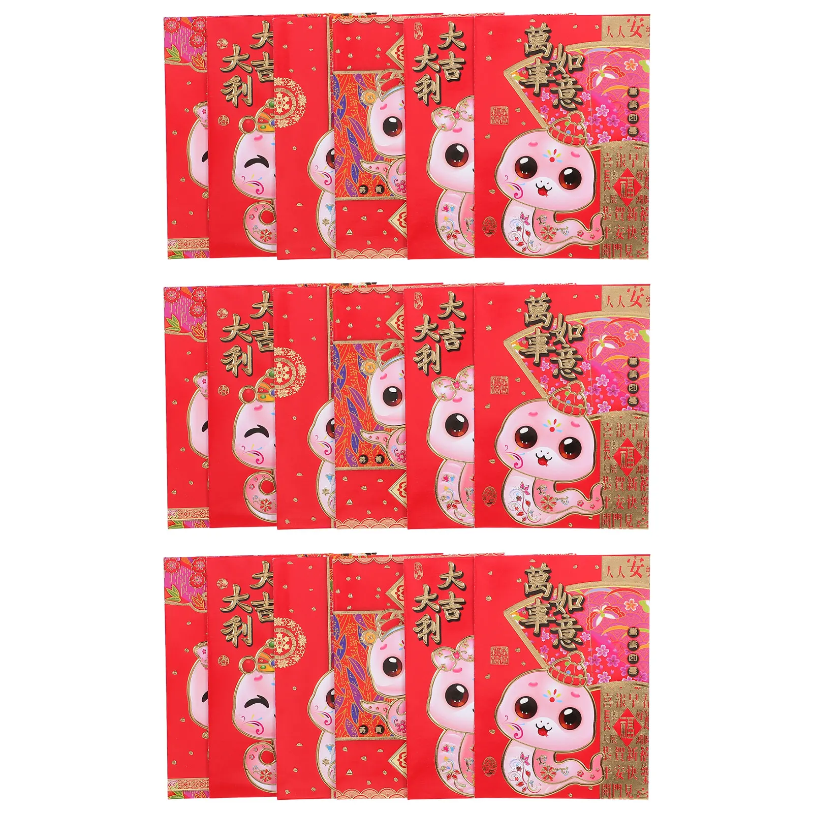 

60 Pcs Cartoon Red Envelope Envelopes Data Pack Chinese New Yearenvelope Envelops Paper Packets