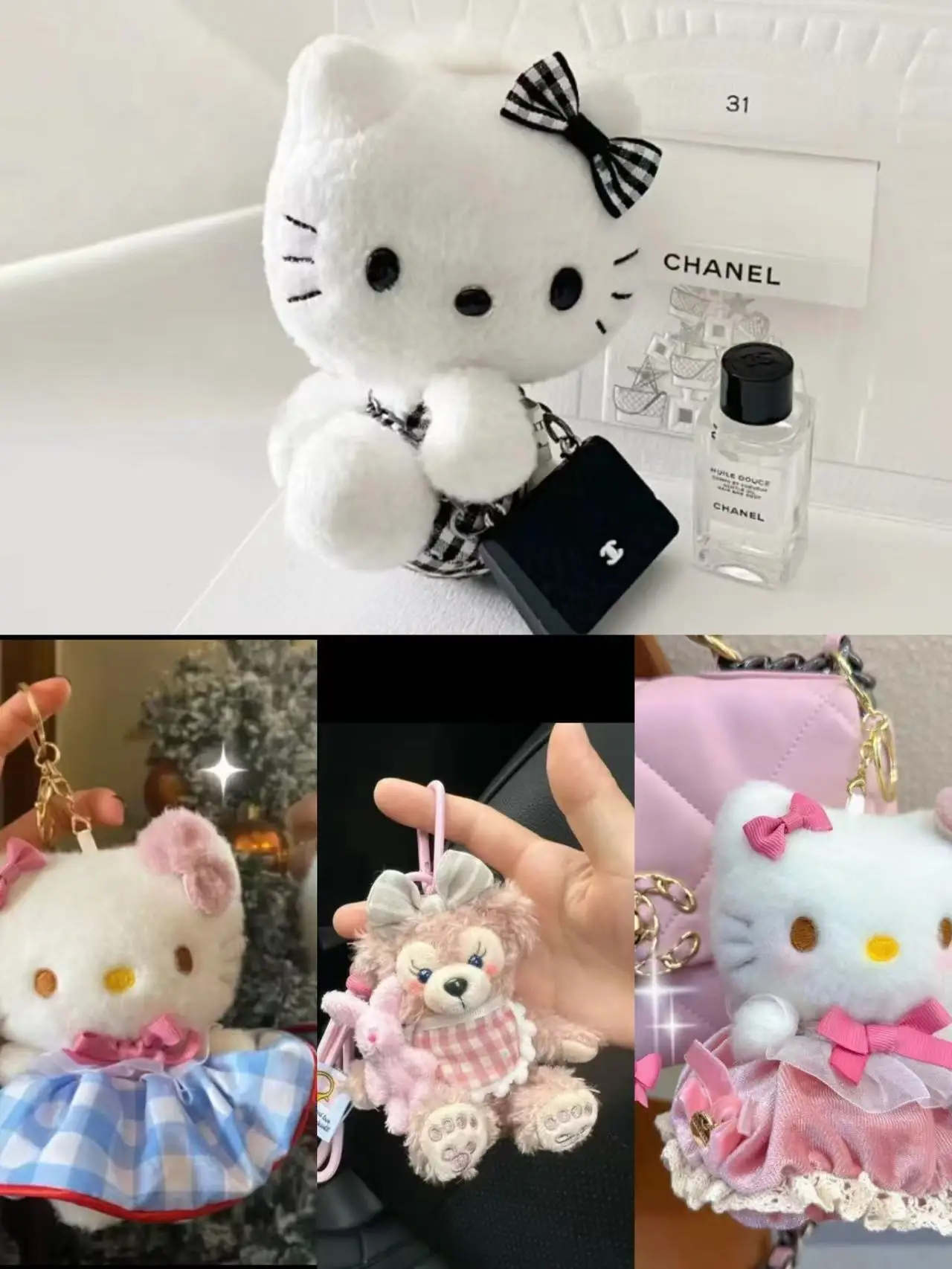 New Cartoon Sanrio Hello Kitty Princess Dark Elegant Bag Hanging Plush Doll Satchel Trinkets Holiday Gift Toys