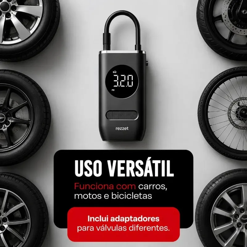 Mini Portable Digital Tire Inflator USB Rechargeable Air Compressor Auto Shut Off Air Pump for Bicycle Motorcycle Car Tires