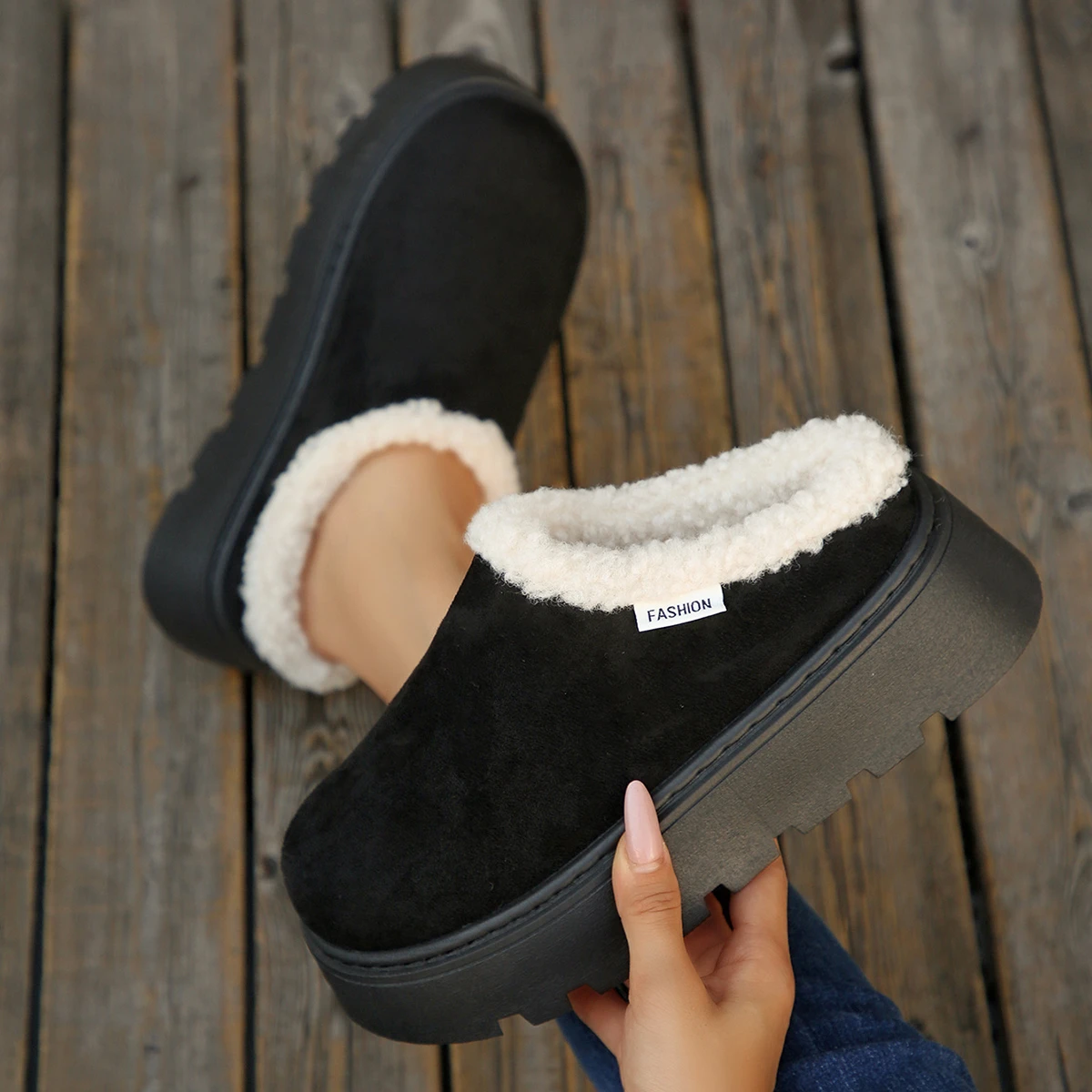 2025 New Women Platform Boots Thickened Fluff Shoes Woman Comfortable Luxury Fashion Ankle Boots Women Trend Comfortable Shoes