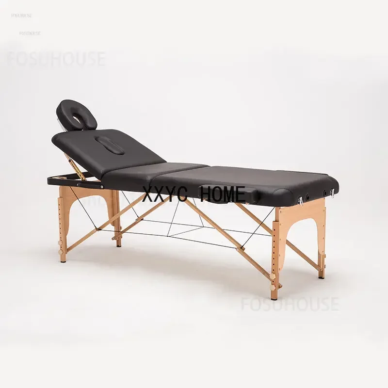 Portable Folding Massage Tables Home Solid Wood Health Weight Loss Bed Beauty Beds Body Massage Acupuncture Tattoo Bed Spa Bed C