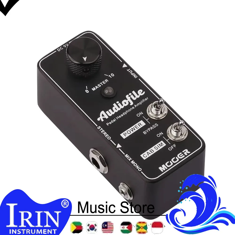 MOOER Audiofile Guitar Headphone Amplifier Effect Pedal True Bypass Metal Shell Built-in Analog Speaker Cabinet Simulation Pedal