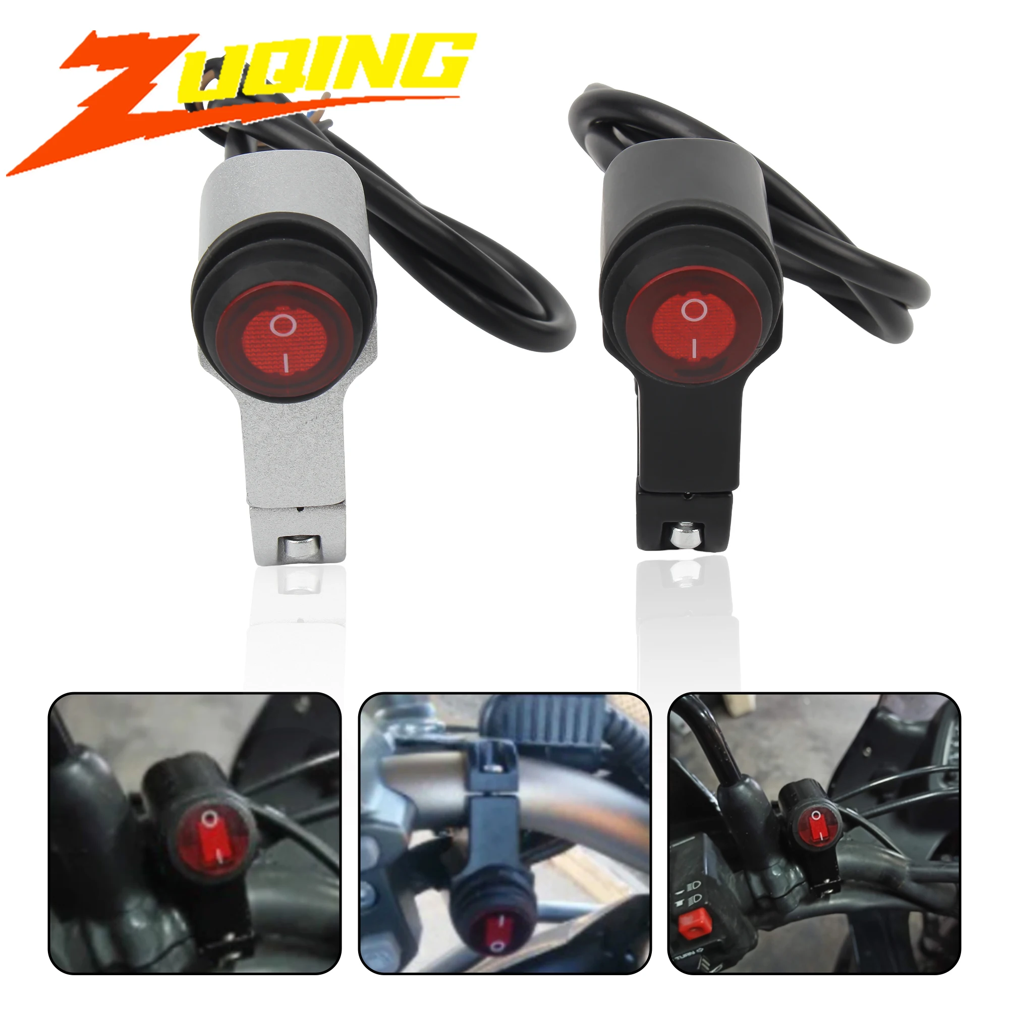 

12 В руль мотоцикла, переключатель фар 7/8 "22 мм, кнопка включения-выключения, водонепроницаемые стоп-туманные фары для скутера, велосипеда, мотокросса