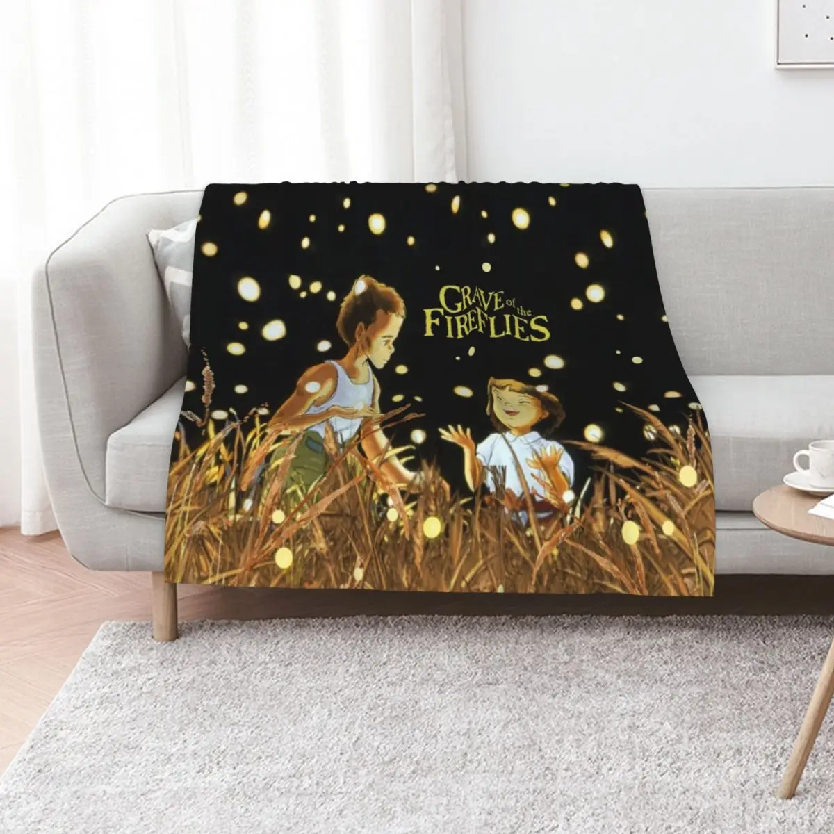 

Grave of The Fireflies (Large) Throw Blanket Polar Soft Beds Baby Personalized Gift Blankets